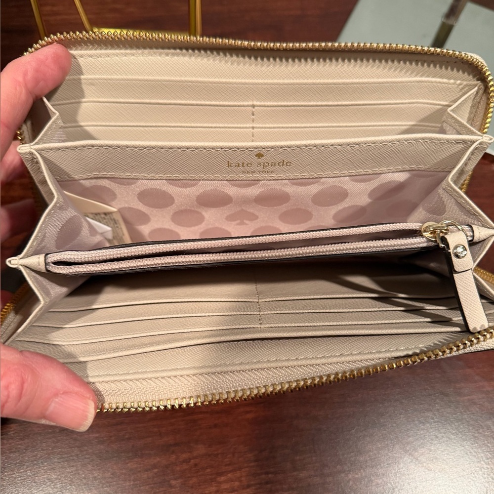 Kate Spade Color block Yellow and Tan Zip Around Wallet - Picture 6 of 10